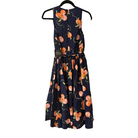 ModCloth Women's Soft Peach Print Instant Energy Faux-Wrap Dress Size 4 Blue NWT - Picture 6 of 9